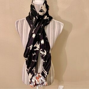 Star Wars Infinity Scarf Hand Warmer Black White Orange Gray Tie Fighters